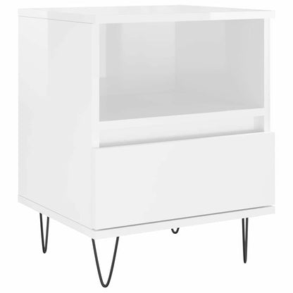 Bedside Cabinets 2 pcs High Gloss White 40x35x50 cm Engineered Wood
