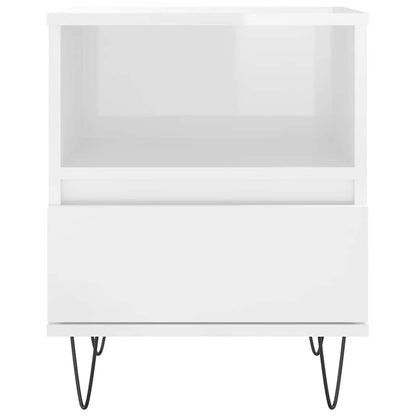 Bedside Cabinets 2 pcs High Gloss White 40x35x50 cm Engineered Wood