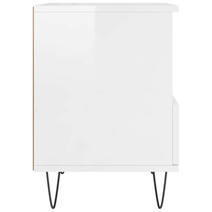Bedside Cabinets 2 pcs High Gloss White 40x35x50 cm Engineered Wood
