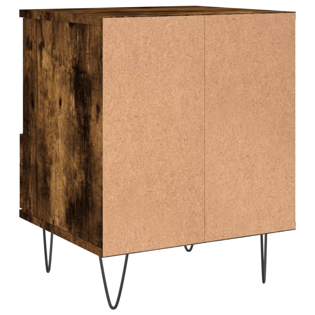 Bedside Cabinet Smoked Oak 40x35x50 cm Engineered Wood