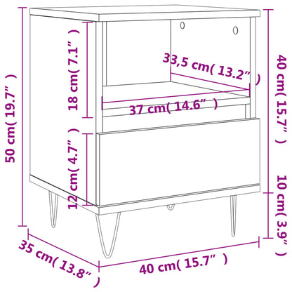 Bedside Cabinet Grey Sonoma 40x35x50 cm Engineered Wood