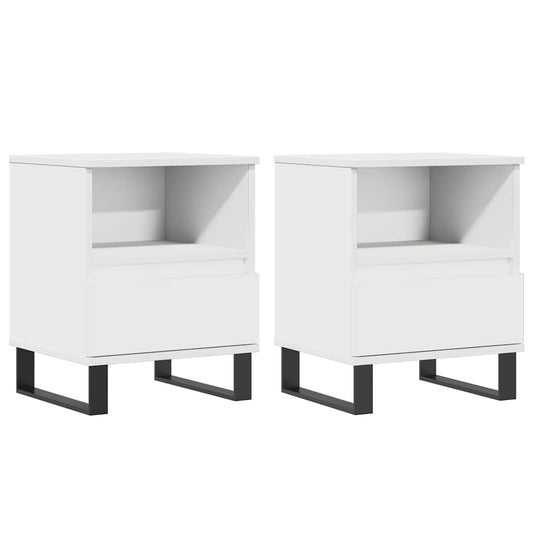 Bedside Cabinets 2 pcs White 40x35x50 cm Engineered Wood