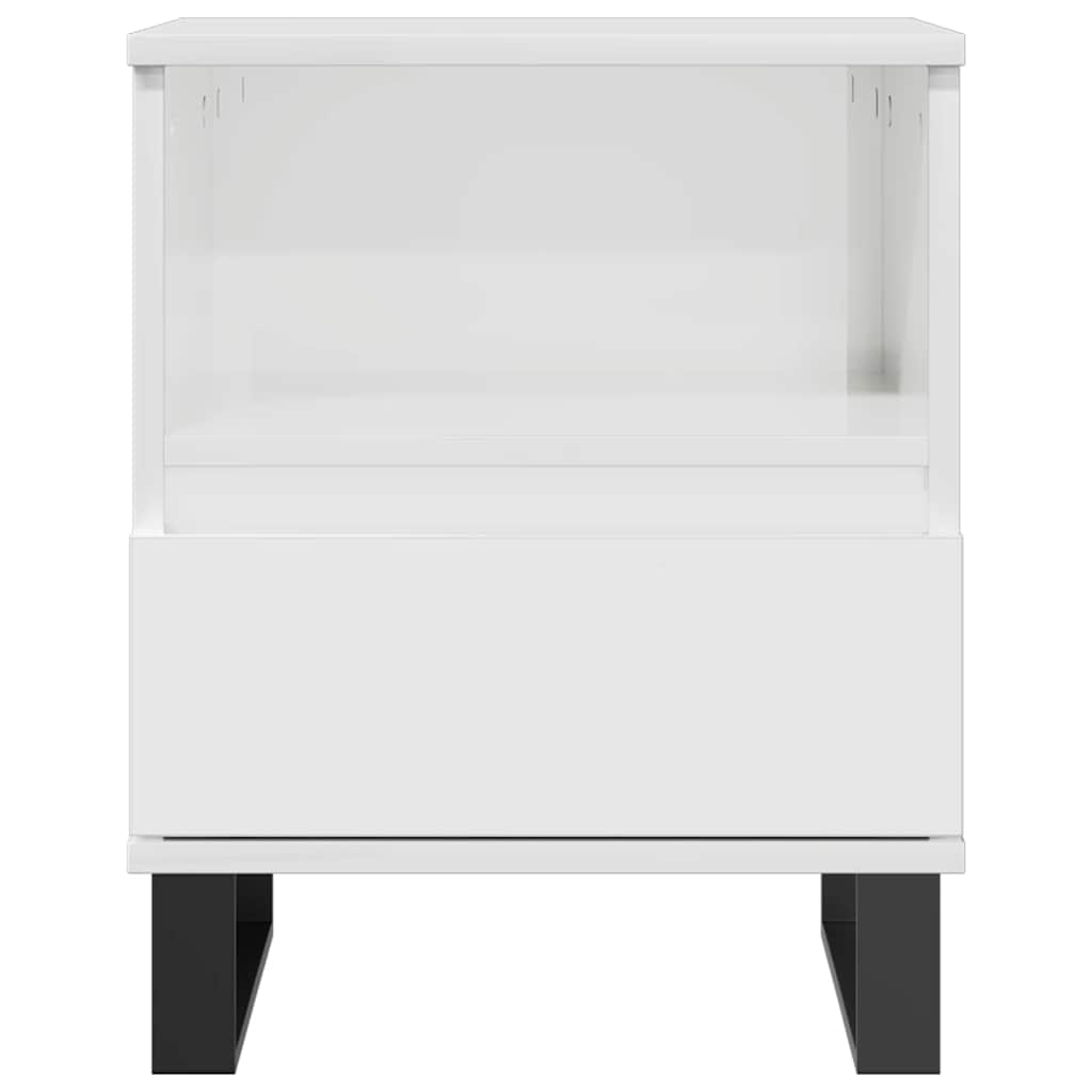 Bedside Cabinet High Gloss White 40x35x50 cm Engineered Wood