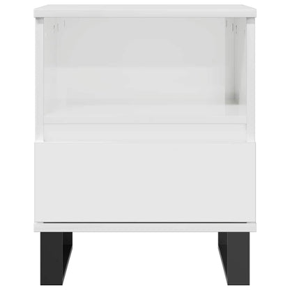 Bedside Cabinet High Gloss White 40x35x50 cm Engineered Wood