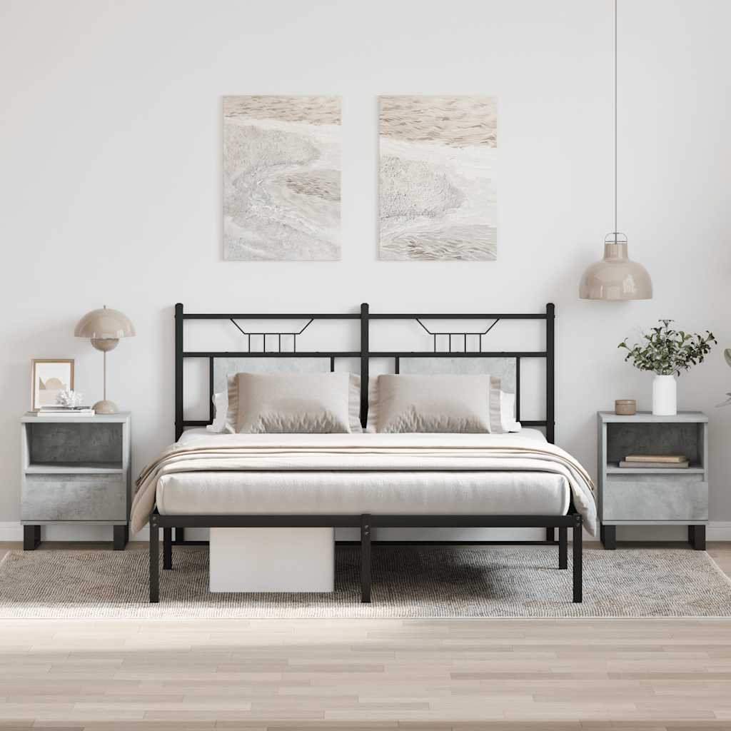 Bedside Cabinets 2 pcs Concrete Grey 40x35x50 cm Engineered Wood