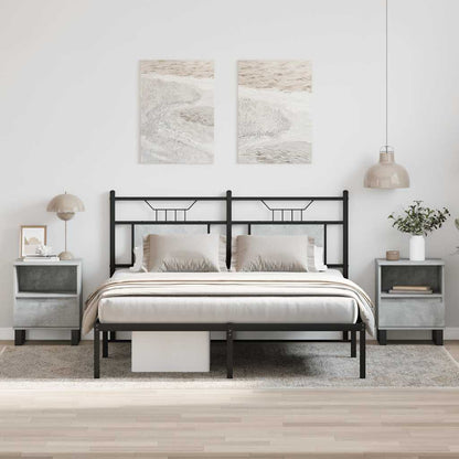 Bedside Cabinets 2 pcs Concrete Grey 40x35x50 cm Engineered Wood