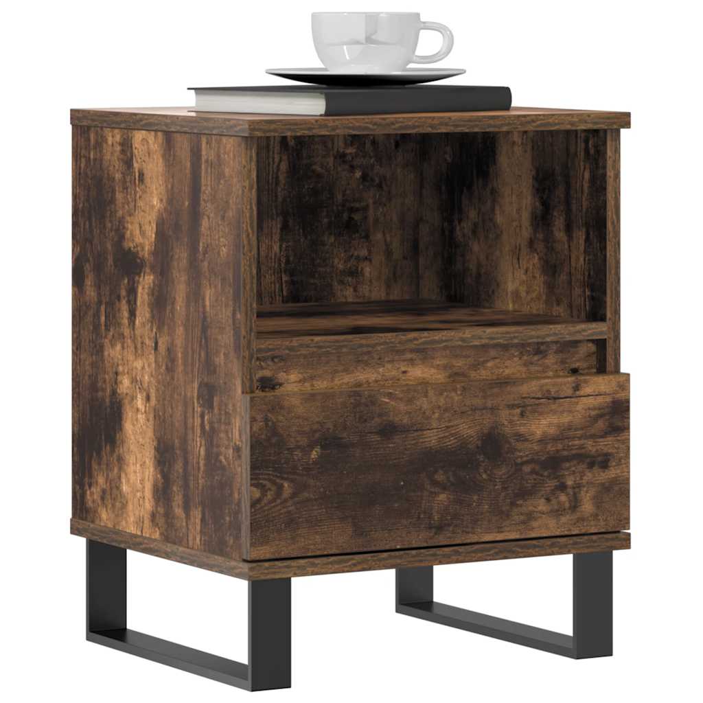 Bedside Cabinet Smoked Oak 40x35x50 cm Engineered Wood