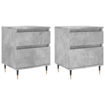 Bedside Cabinets 2 pcs Concrete Grey 40x35x50cm Engineered Wood