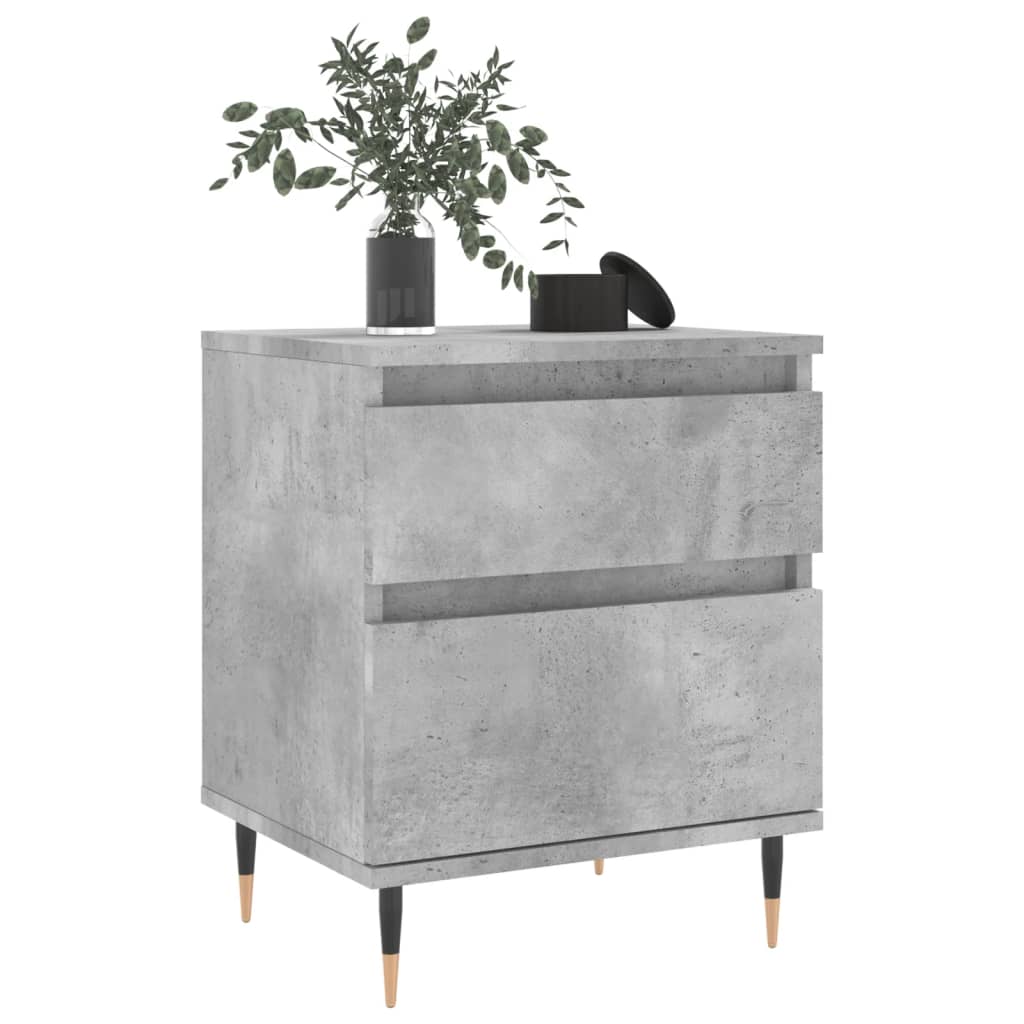 Bedside Cabinets 2 pcs Concrete Grey 40x35x50cm Engineered Wood