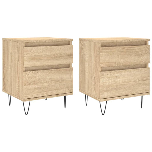 Bedside Cabinets 2 pcs Sonoma Oak 40x35x50 cm Engineered Wood