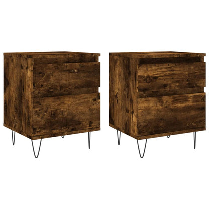 Bedside Cabinets 2 pcs Smoked Oak 40x35x50 cm Engineered Wood