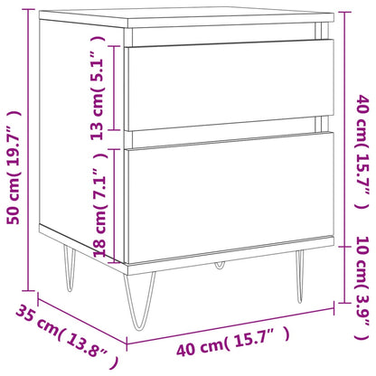 Bedside Cabinets 2 pcs Grey Sonoma 40x35x50 cm Engineered Wood