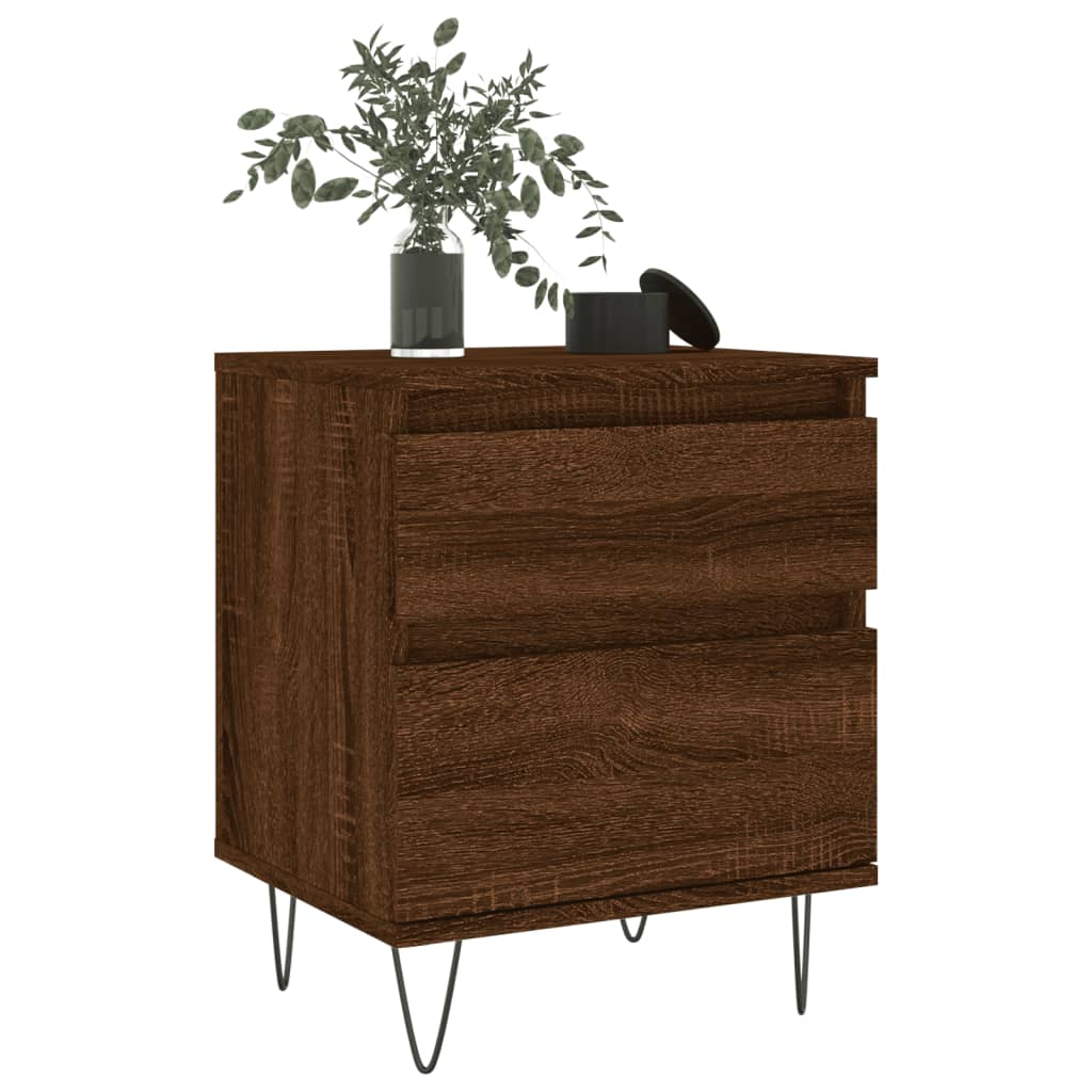 Bedside Cabinets 2 pcs Brown Oak 40x35x50 cm Engineered Wood