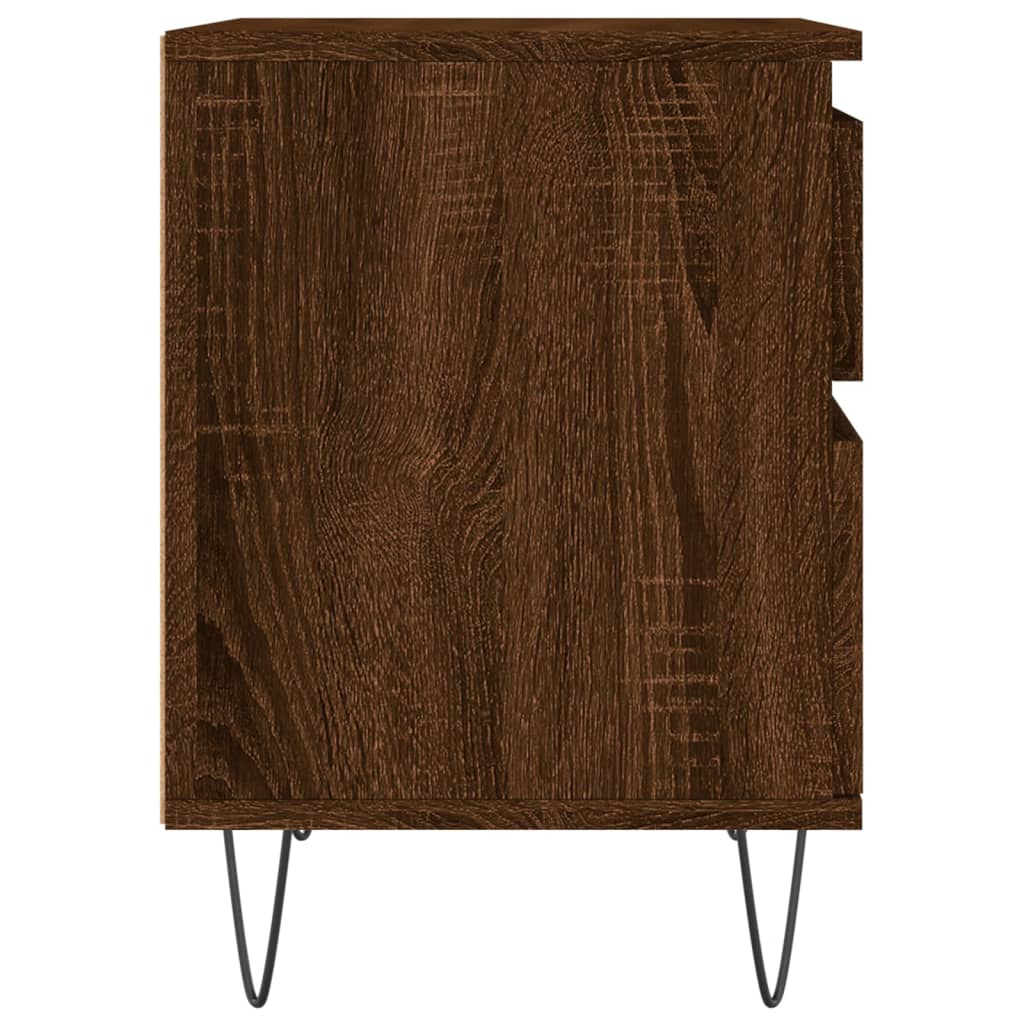 Bedside Cabinets 2 pcs Brown Oak 40x35x50 cm Engineered Wood