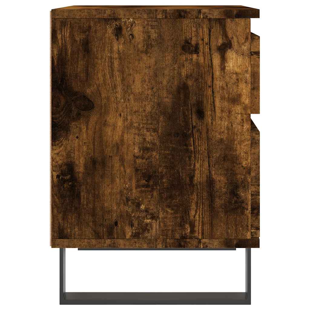 Bedside Cabinet Smoked Oak 40x35x50 cm Engineered Wood