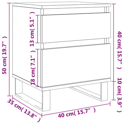 Bedside Cabinets 2 pcs Smoked Oak 40x35x50 cm Engineered Wood