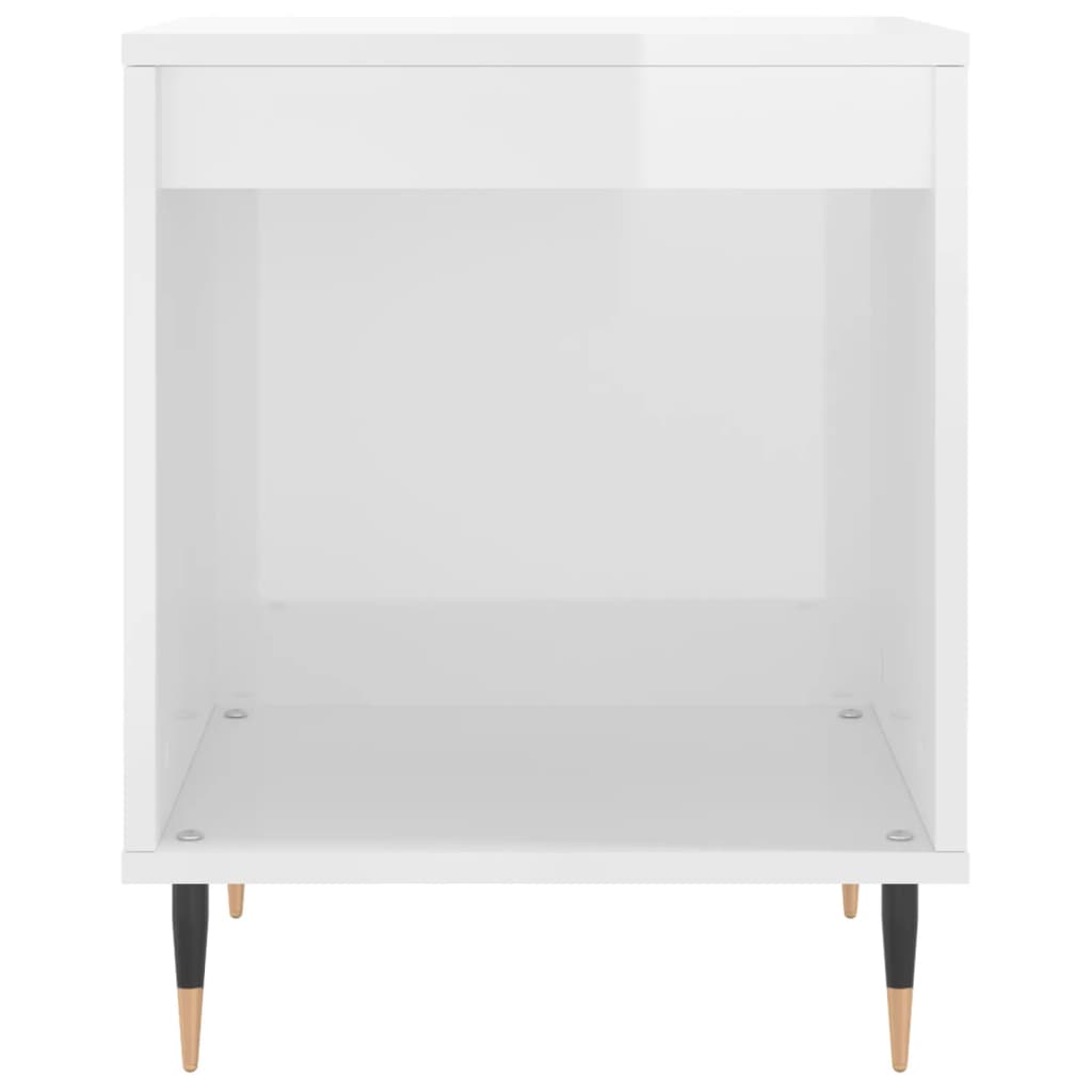 Bedside Cabinet High Gloss White 40x35x50 cm Engineered Wood