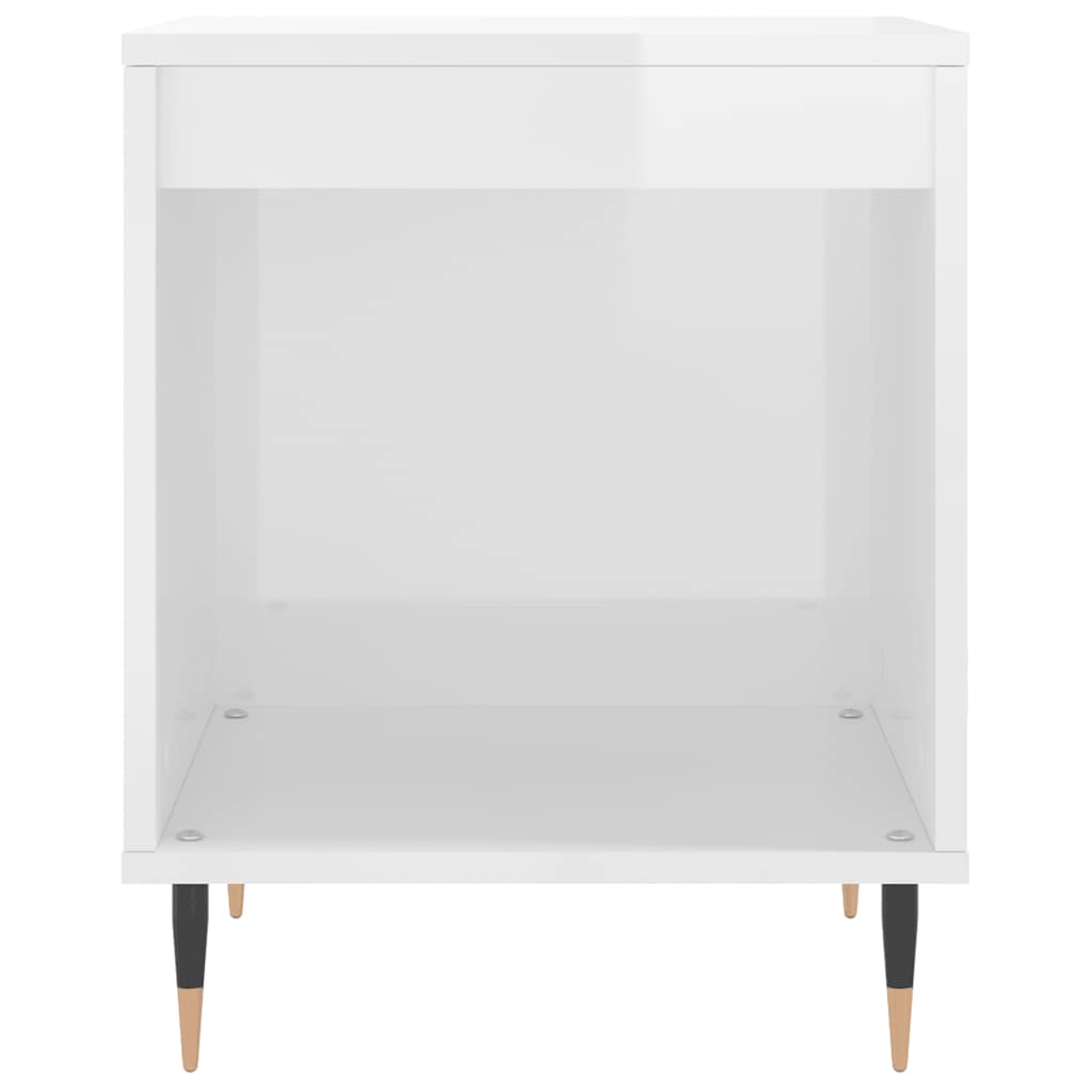 Bedside Cabinet High Gloss White 40x35x50 cm Engineered Wood