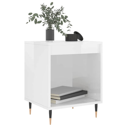 Bedside Cabinets 2 pcs High Gloss White 40x35x50 cm Engineered Wood