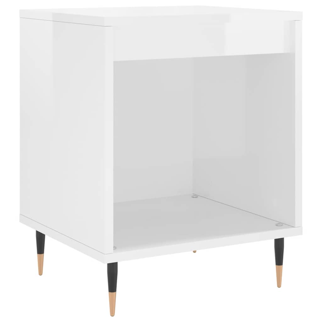 Bedside Cabinets 2 pcs High Gloss White 40x35x50 cm Engineered Wood