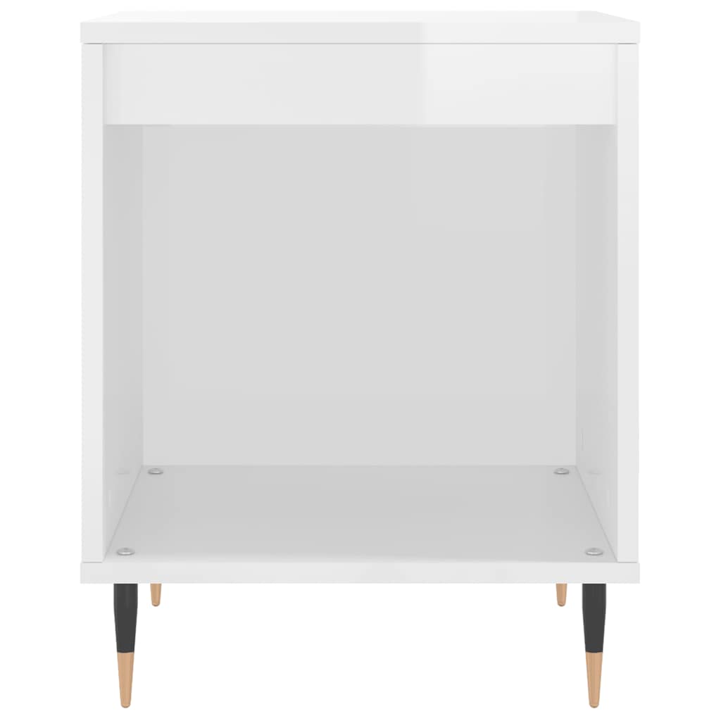 Bedside Cabinets 2 pcs High Gloss White 40x35x50 cm Engineered Wood