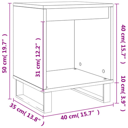 Bedside Cabinets 2 pcs White 40x35x50 cm Engineered Wood
