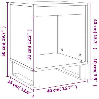 Bedside Cabinets 2 pcs Concrete Grey 40x35x50 cm Engineered Wood