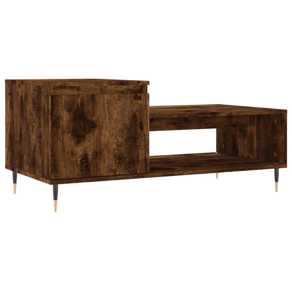 Coffee Table Smoked Oak 100x50x45 cm Engineered Wood
