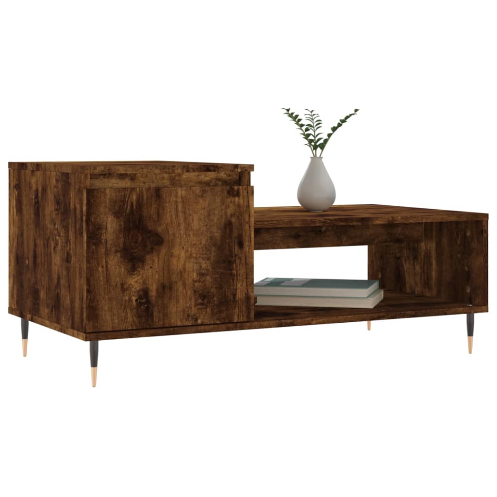 Coffee Table Smoked Oak 100x50x45 cm Engineered Wood