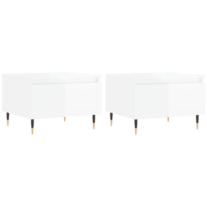 Coffee Tables 2 pcs High Gloss White 50x46x35cm Engineered Wood
