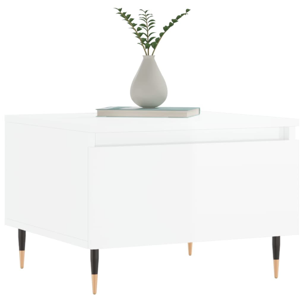 Coffee Tables 2 pcs High Gloss White 50x46x35cm Engineered Wood