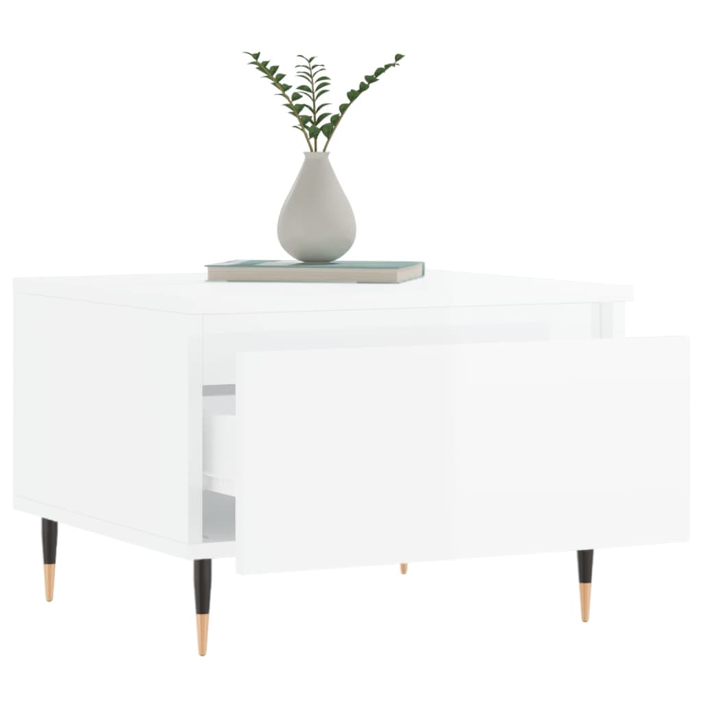 Coffee Tables 2 pcs High Gloss White 50x46x35cm Engineered Wood