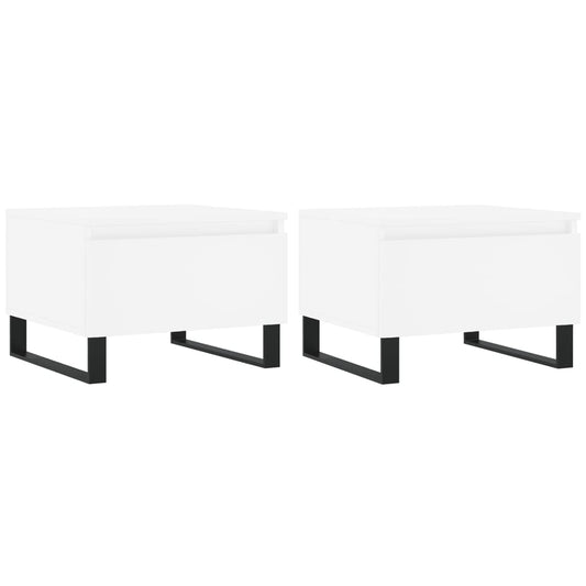 Coffee Tables 2 pcs White 50x46x35 cm Engineered Wood