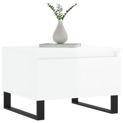 Coffee Tables 2 pcs High Gloss White 50x46x35cm Engineered Wood