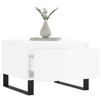 Coffee Tables 2 pcs High Gloss White 50x46x35cm Engineered Wood