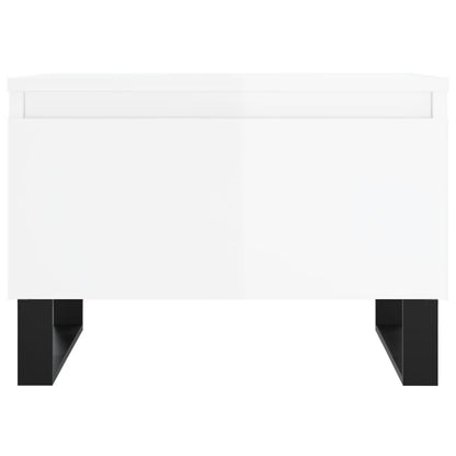 Coffee Tables 2 pcs High Gloss White 50x46x35cm Engineered Wood
