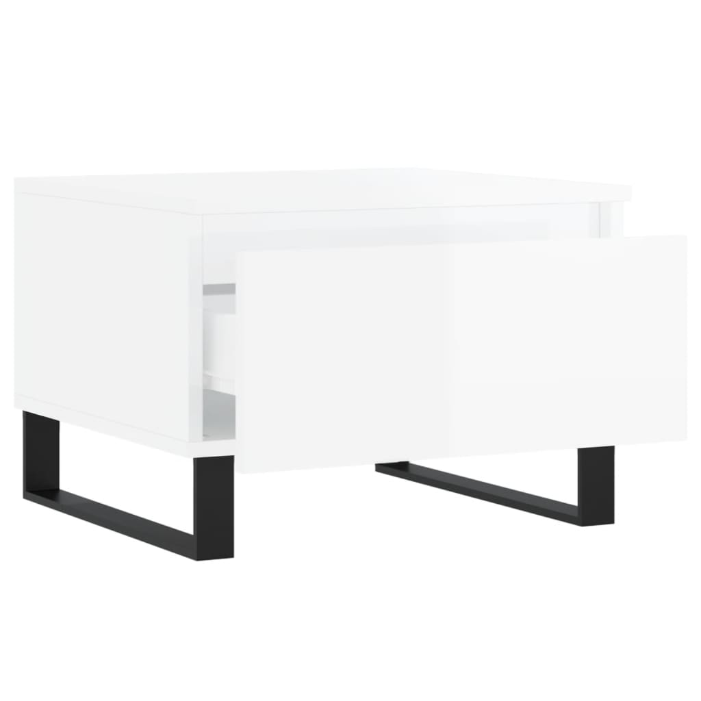 Coffee Tables 2 pcs High Gloss White 50x46x35cm Engineered Wood
