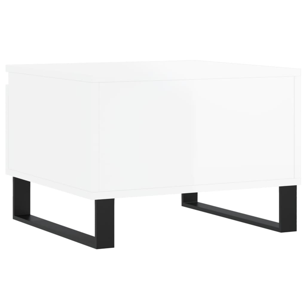 Coffee Tables 2 pcs High Gloss White 50x46x35cm Engineered Wood