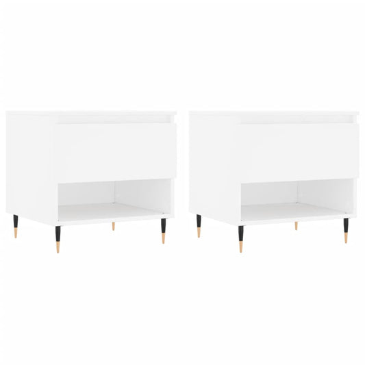 Coffee Tables 2 pcs White 50x46x50 cm Engineered Wood