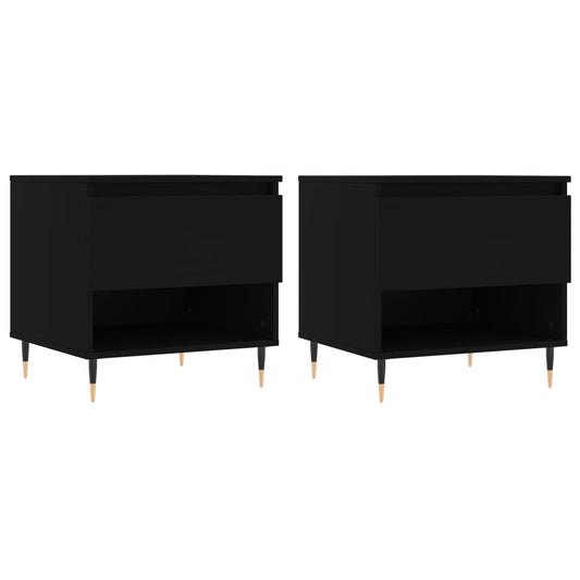 Coffee Tables 2 pcs Black 50x46x50 cm Engineered Wood