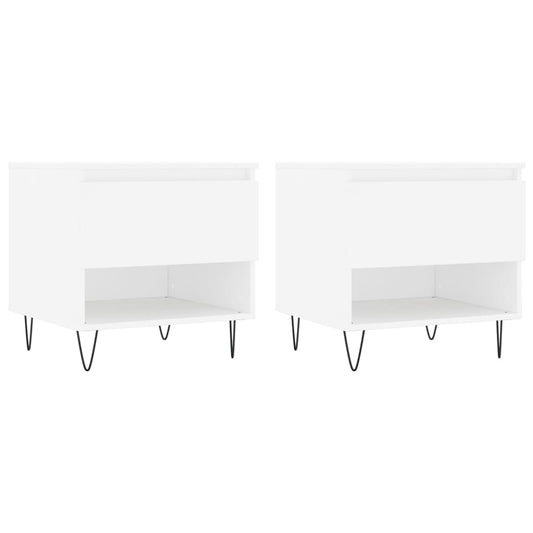 Coffee Tables 2 pcs White 50x46x50 cm Engineered Wood