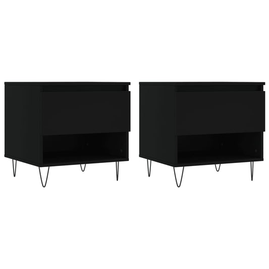 Coffee Tables 2 pcs Black 50x46x50 cm Engineered Wood