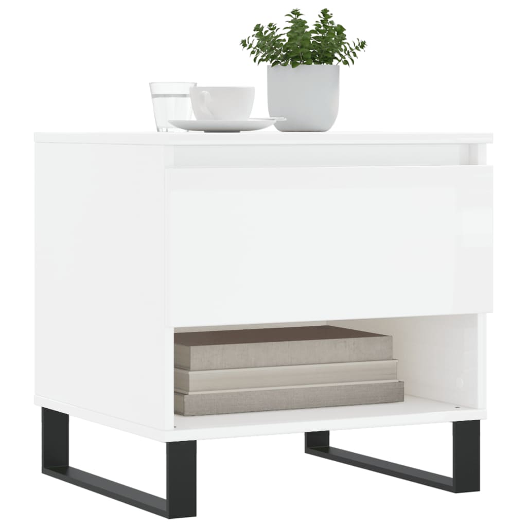 Coffee Tables 2 pcs High Gloss White 50x46x50cm Engineered Wood