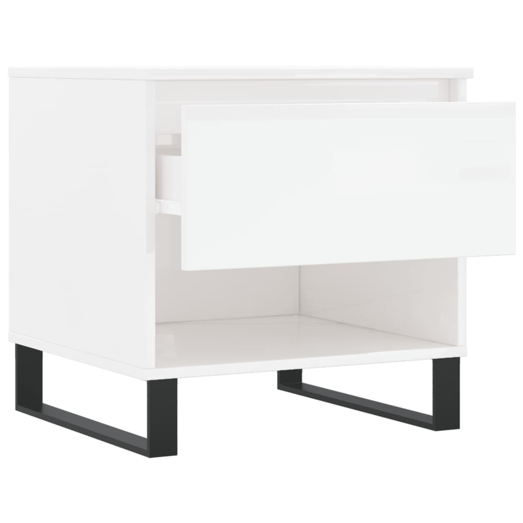 Coffee Tables 2 pcs High Gloss White 50x46x50cm Engineered Wood