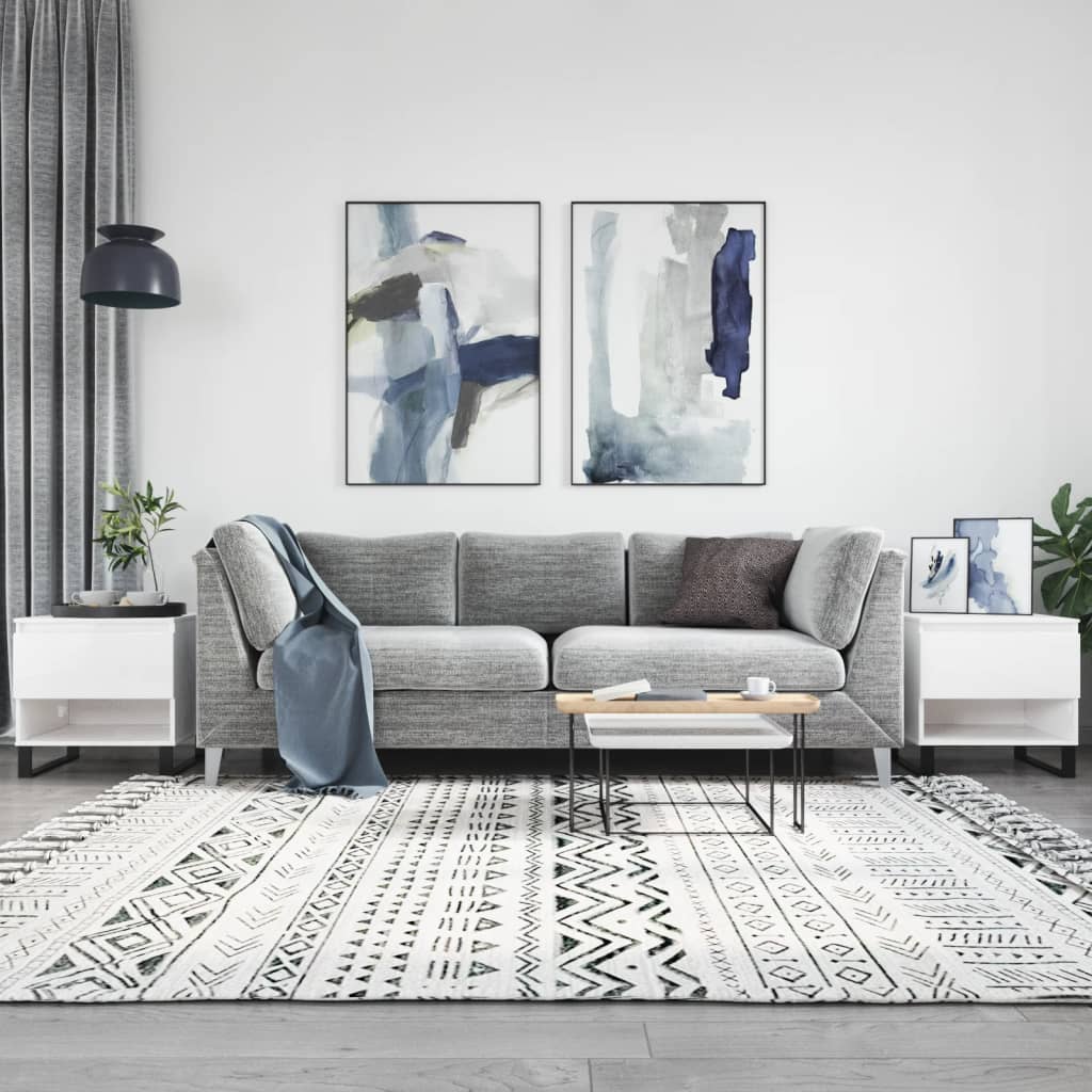 Coffee Tables 2 pcs High Gloss White 50x46x50cm Engineered Wood