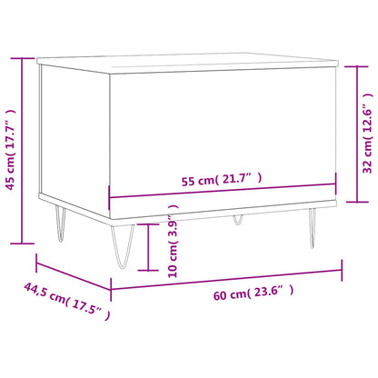 Coffee Table Concrete Grey 60x44.5x45 cm Engineered Wood