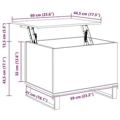 Coffee Table White 60x44.5x45 cm Engineered Wood