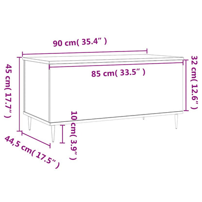 Coffee Table Brown Oak 90x44.5x45 cm Engineered Wood