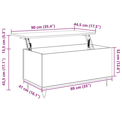Coffee Table Concrete Grey 90x44,5x45 cm Engineered Wood