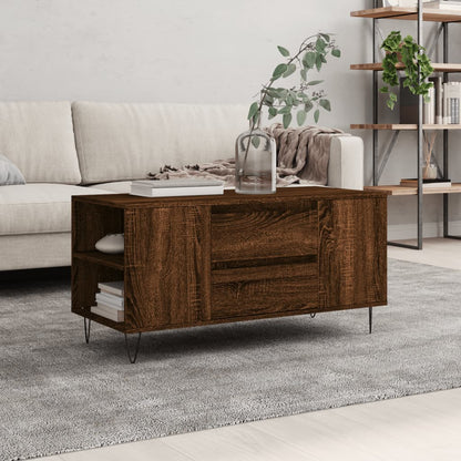 Coffee Table Brown Oak 102x44,5x50 cm Engineered Wood
